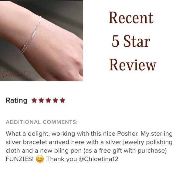 #45 925 Sterling Silver Double Strand Dainty Bar Bracelet AND Sterling Earrings - Picture 8 of 9